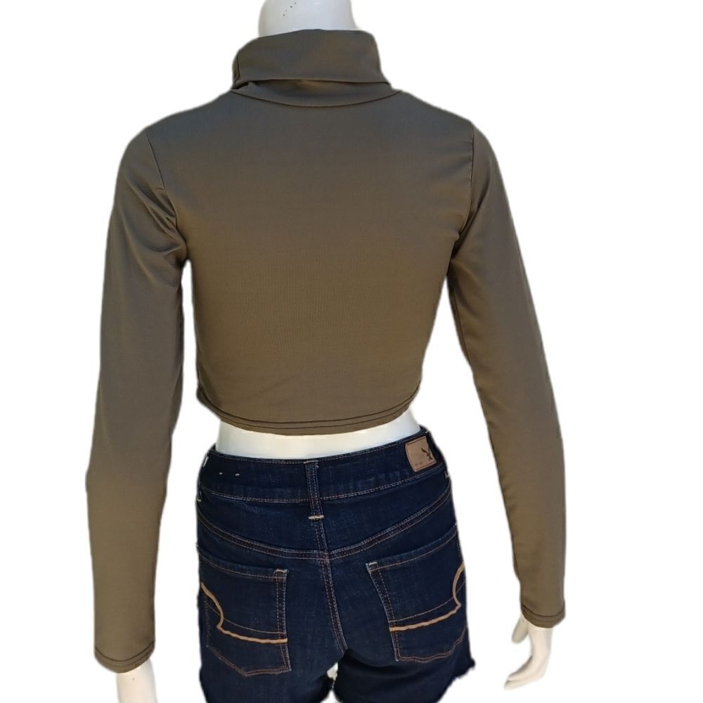 609733....Long Sleeve Turtleneck Crop Top Size S - Picture 4 of 5
